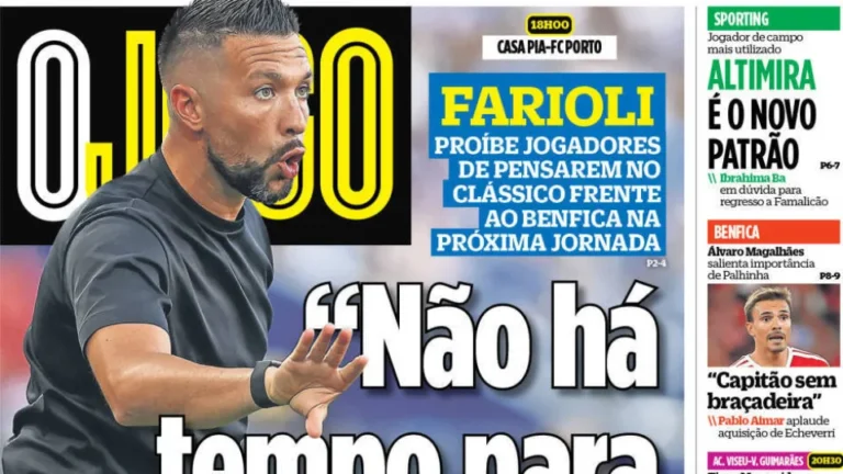 Por cá: Farioli deixa aviso aos jogadores e Benfica avança para renovação